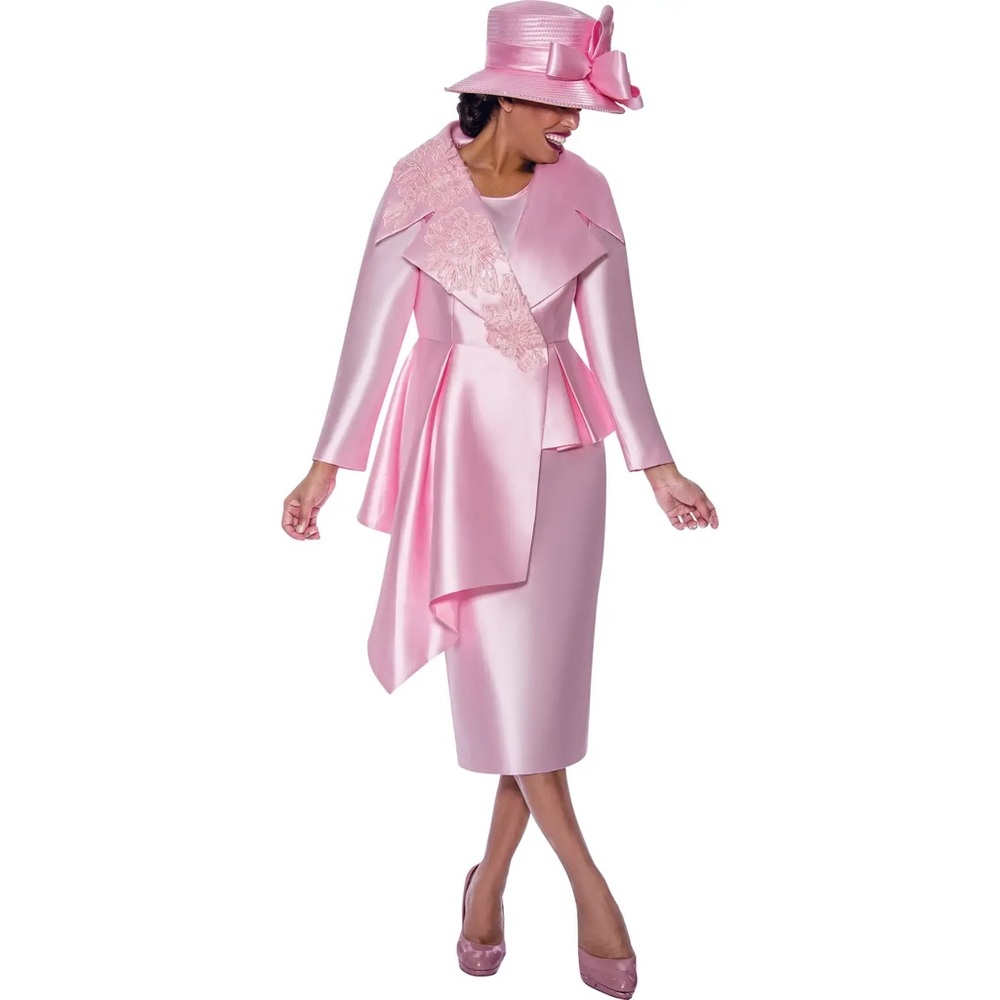 Women’s Pink 3Pc Church Skirt Suit By Gmi Church Attire